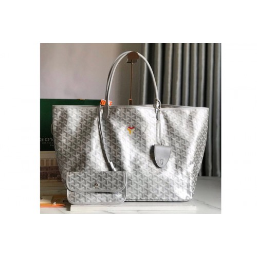 Goyard Saint Louis GM bag in Gray Goyardine Canvas & Chevroches Calfskin Goyard Saint Louis GM bag in Gray Goyardine Canvas & Chevroches Calfskin