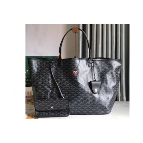 Goyard Saint Louis GM bag in Black Goyardine Canvas & Chevroches Calfskin Goyard Saint Louis GM bag in Black Goyardine Canvas & Chevroches Calfskin