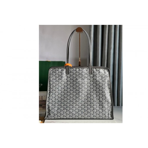Goyard Hardy PM bag in Gray Goyardine Canvas and Decize Taurillon Leather Goyard Hardy PM bag in Gray Goyardine Canvas and Decize Taurillon Leather