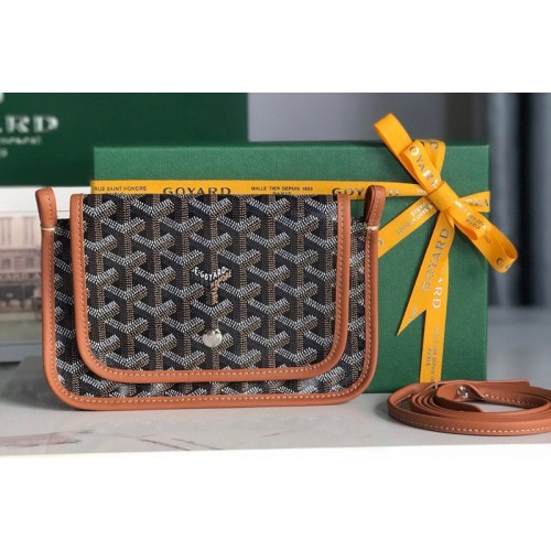 Goyard Plumet pocket wallet in Brown Goyardine Canvas and Chevroches Calfskin