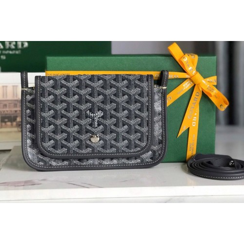 Goyard Plumet pocket wallet in Gray Goyardine Canvas and Chevroches Calfskin Goyard Plumet pocket wallet in Gray Goyardine Canvas and Chevroches Calfskin