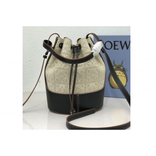 Loewe Balloon bag in White Black Anagram jacquard and calfskin Loewe Balloon bag in White Black Anagram jacquard and calfskin