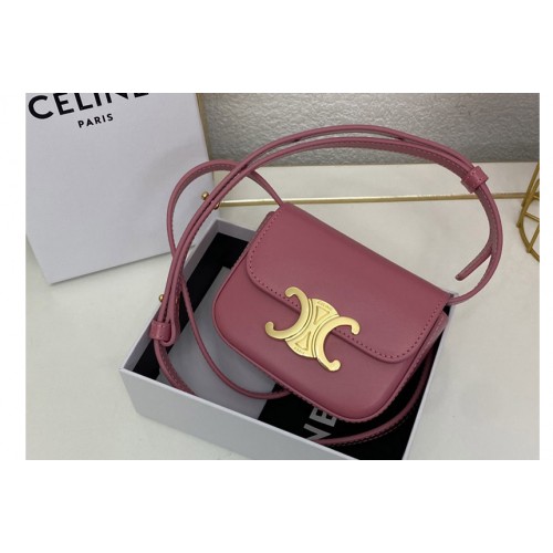 Celine 10I513 MINI TRIOMPHE Bag IN Pink SHINY CALFSKIN Celine 10I513 MINI TRIOMPHE Bag IN Pink SHINY CALFSKIN