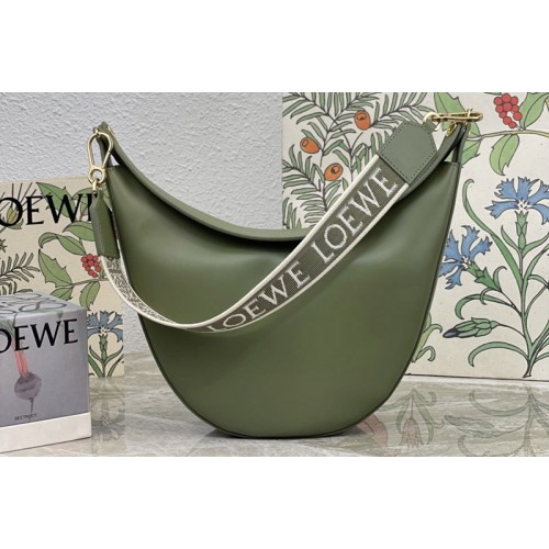 Loewe Luna bag in Green satin calfskin and jacquard
