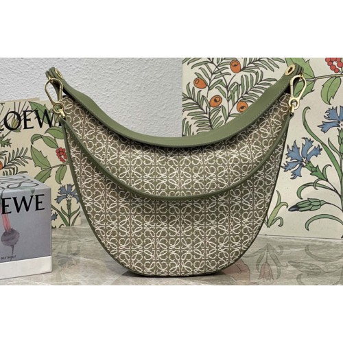 Loewe Luna bag in Green Anagram jacquard and classic calfskin Loewe Luna bag in Green Anagram jacquard and classic calfskin