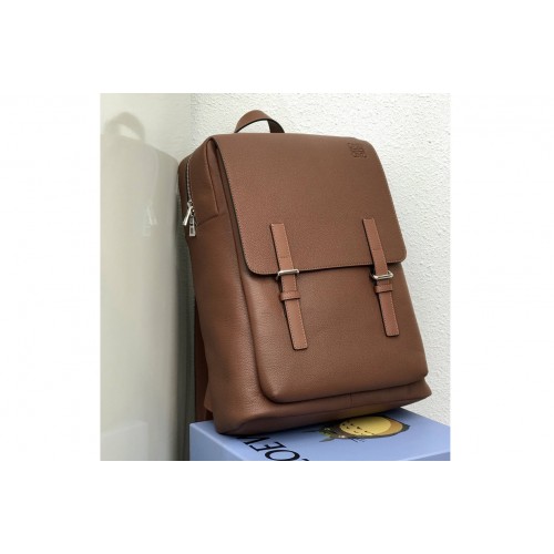 Loewe 10266 Military Backpack in Brown soft grained calfskin