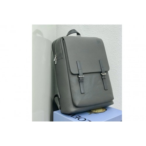 Loewe 10266 Military Backpack in Gray soft grained calfskin