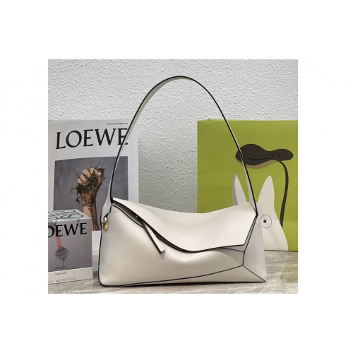 Loewe Puzzle Hobo bag in White nappa calfskin