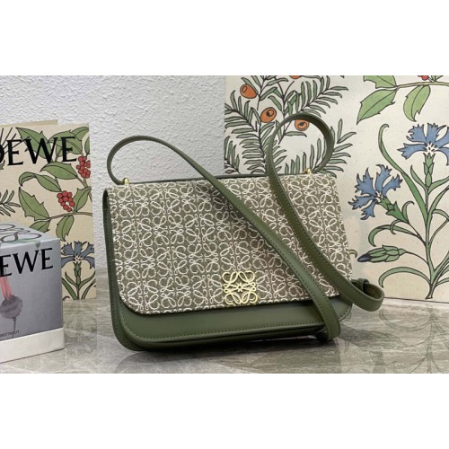 Loewe Goya bag in Green Anagram jacquard and calfskin
