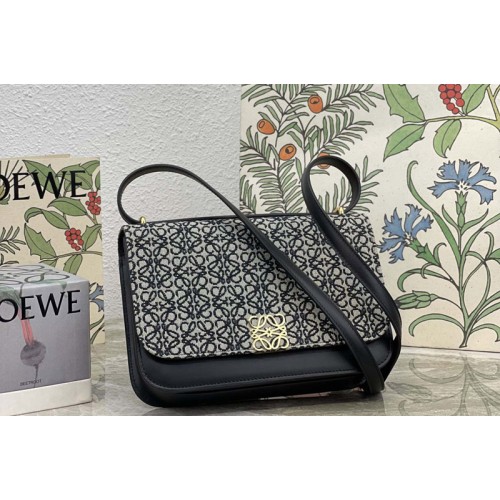 Loewe Goya bag in Black Anagram jacquard and calfskin