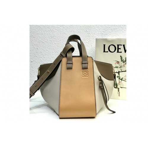 Loewe Small Hammock bag in Brown White classic calfskin