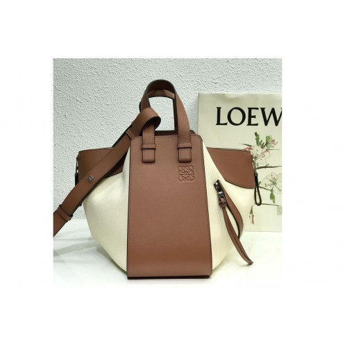 Loewe Small Hammock bag in Tan Ecru canvas and calfskin