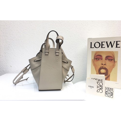 Loewe Mini Hammock Drawstring bag in Gray soft grained calfskin Loewe Mini Hammock Drawstring bag in Gray soft grained calfskin