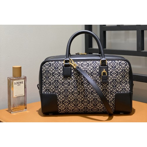 Loewe Amazona 28 bag in Navy Black Anagram jacquard and calfskin