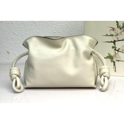 Loewe Mini Flamenco clutch in White nappa calfskin