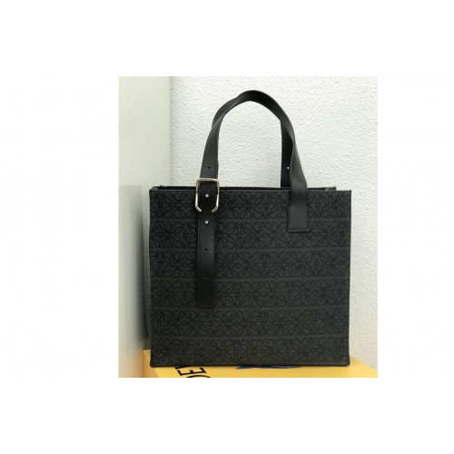 Loewe Buckle Tote in Anthracite Black Anagram jacquard and calfskin Loewe Buckle Tote in Anthracite Black Anagram jacquard and calfskin