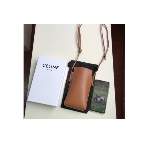 Celine 10F683 Phone Pouch in Tan Smooth Lambskin Celine 10F683 Phone Pouch in Tan Smooth Lambskin