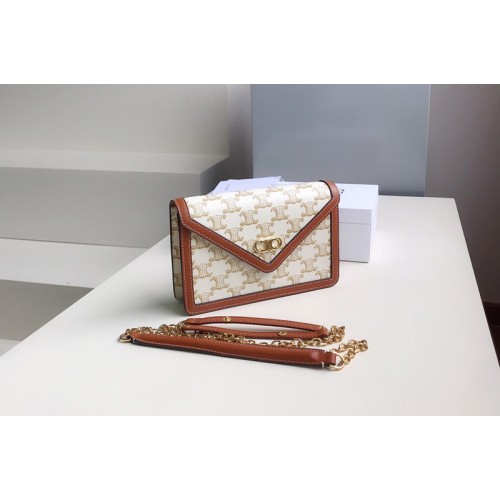 Celine 10F823 MAILLON TRIOMPHE WALLET on White triomphe canvas and calfskin Celine 10F823 MAILLON TRIOMPHE WALLET on White triomphe canvas and calfskin