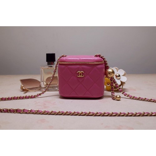Chanel AP1447 Small Classic Box with Chain in Pink Lambskin