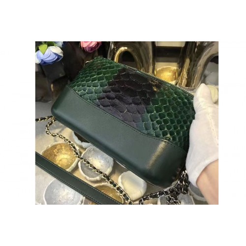 Chanel Gabrielle Original Python Leather Shoulder Bag 17817 Green