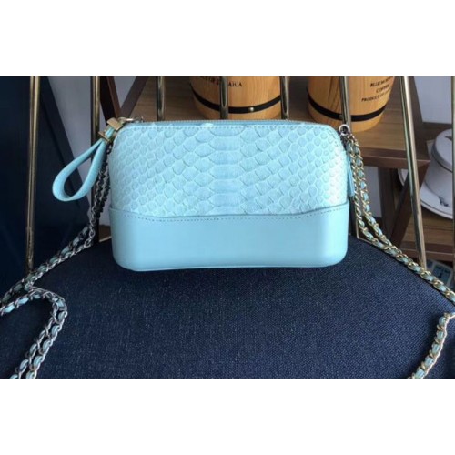 Chanel Gabrielle Original Python Leather Shoulder Bag 17817 Blue