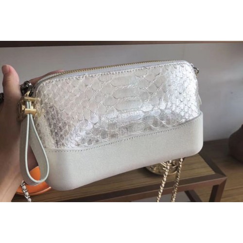 Chanel Gabrielle Original Python Leather Shoulder Bag 17817 White
