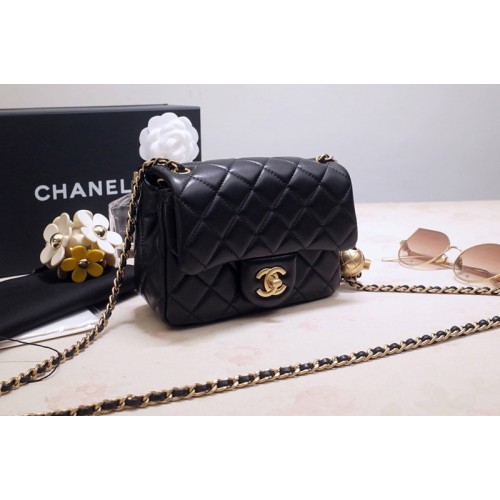 Chanel AS1786 Flap Bag in Black Lambskin Leather