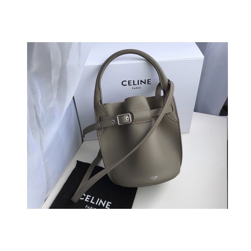 Celine Big Bag Nano Bucket Bag in Light Khaki Smooth Calfskin Leather