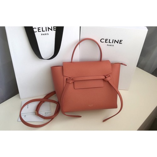 Celine Nano Belt Bag in Orange Grained Calfskin