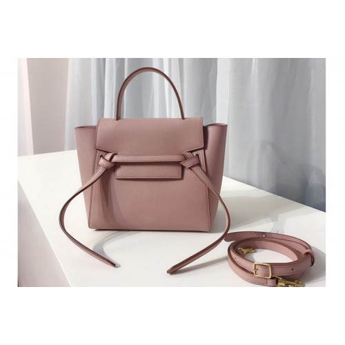 Celine Nano Belt Bag in Pink Grained Calfskin
