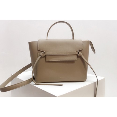 Celine Nano Belt Bag in Beige Grained Calfskin Leather