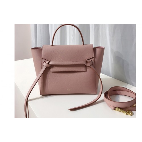 Celine Micro Belt Bag in Pink Grained Calfskin Leather Celine Micro Belt Bag in Pink Grained Calfskin Leather