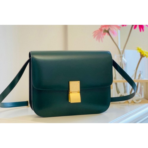 Celine Medium Classic Bag in Green box calfskin Leather