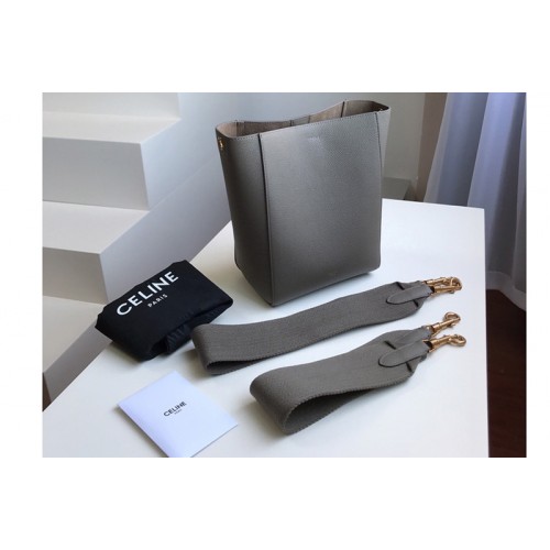 Celine sangle small bucket bag in Gray soft grained calfskin Celine sangle small bucket bag in Gray soft grained calfskin