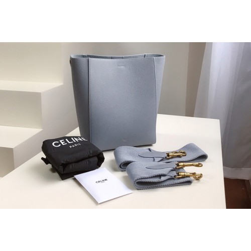 Celine sangle small bucket bag in Arctic Blue soft grained calfskin