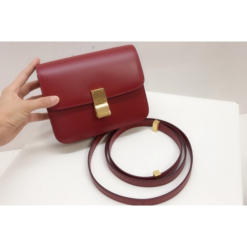 Celine TEEN CLASSIC BAG IN Red BOX CALFSKIN