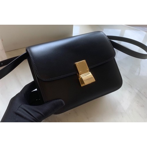 Celine Teen Classic Bag in Black box calfskin Leather