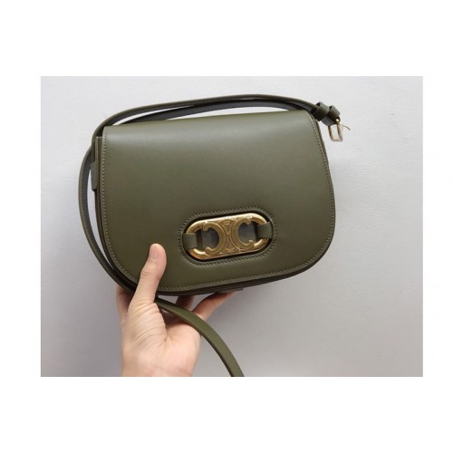 Celine medium maillon triomphe Bag in Green natural calfskin Leather Celine medium maillon triomphe Bag in Green natural calfskin Leather