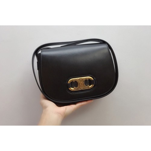 Celine medium maillon triomphe Bag in Black natural calfskin Leather