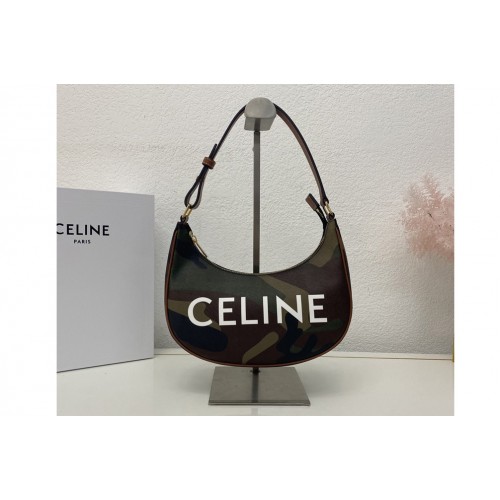 Celine AVA BAG IN CANVAS WITH CAMOUFLAGE AND CELINE PRINT KHAKI