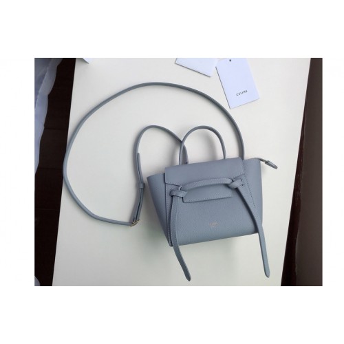 Celine PICO BELT BAG IN Light Blue GRAINED CALFSKIN