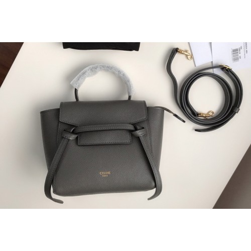 Celine PICO BELT BAG IN Dark Gray GRAINED CALFSKIN