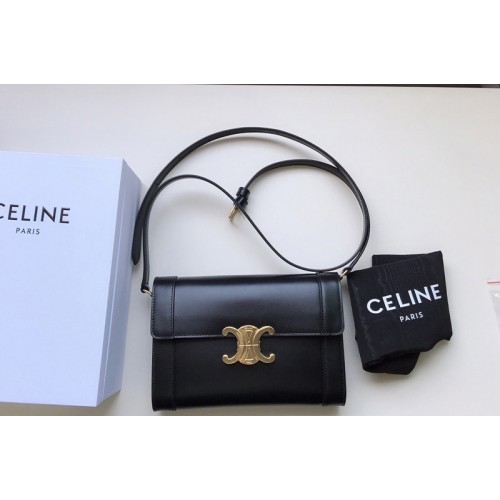 Celine Strap bag triomphe in Black natural calfskin Celine Strap bag triomphe in Black natural calfskin
