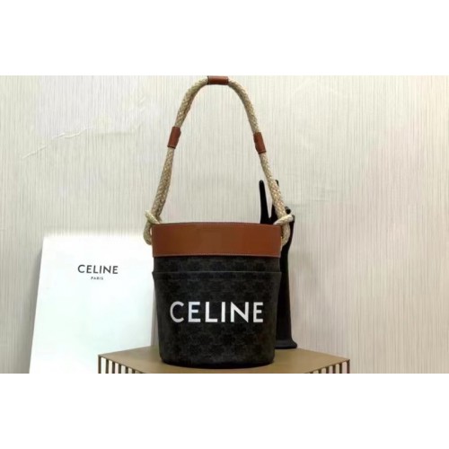 Celine BUCKET CELINE IN TRIOMPHE CANVAS WITH CELINE PRINT Tan Celine BUCKET CELINE IN TRIOMPHE CANVAS WITH CELINE PRINT Tan