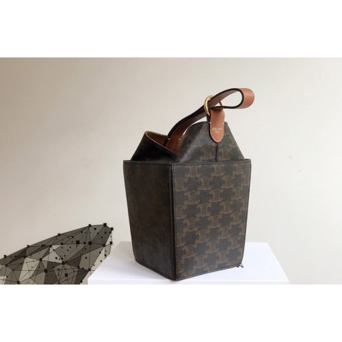 Celine STRAP BOX IN TRIOMPHE CANVAS AND CALFSKIN Tan Celine STRAP BOX IN TRIOMPHE CANVAS AND CALFSKIN Tan