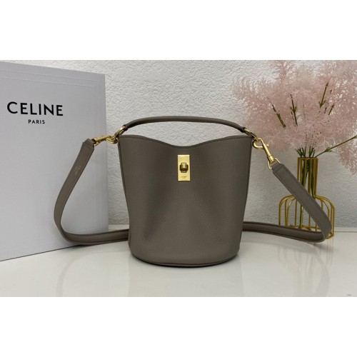 Celine TEEN BUCKET 16 Bag IN Grey SMOOTH CALFSKIN