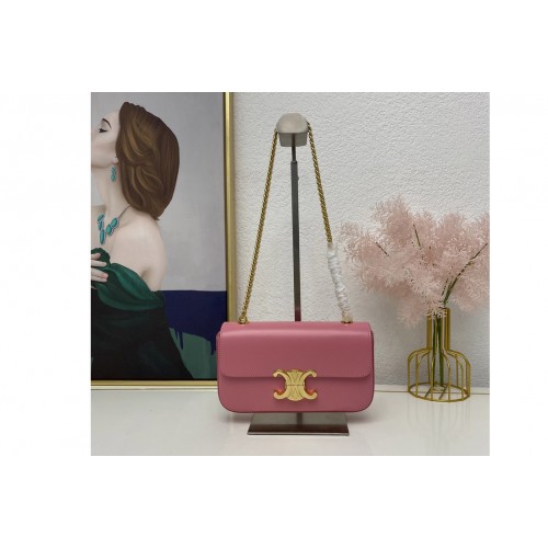 Celine CHAIN SHOULDER BAG TRIOMPHE IN Pink SHINY CALFSKIN