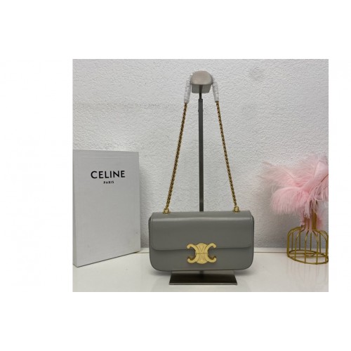 Celine CHAIN SHOULDER BAG TRIOMPHE IN Gray SHINY CALFSKIN