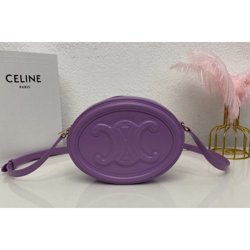Celine OVAL MINAUDIERE CUIR TRIOMPHE IN Purple SMOOTH CALFSKIN