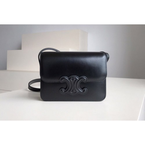 Celine TEEN BAG CUIR TRIOMPHE IN Black SHINY CALFSKIN